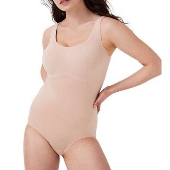 Spanx Thinstincts 2.0 Tank Panty Bodysuit In Champagne Sz Small New - Picture 1 of 8